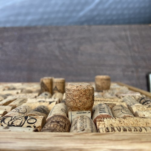 Vintage Hand Made Wine Cork Art Bar Decor Board 3D 15”x15” - Picture 9 of 11