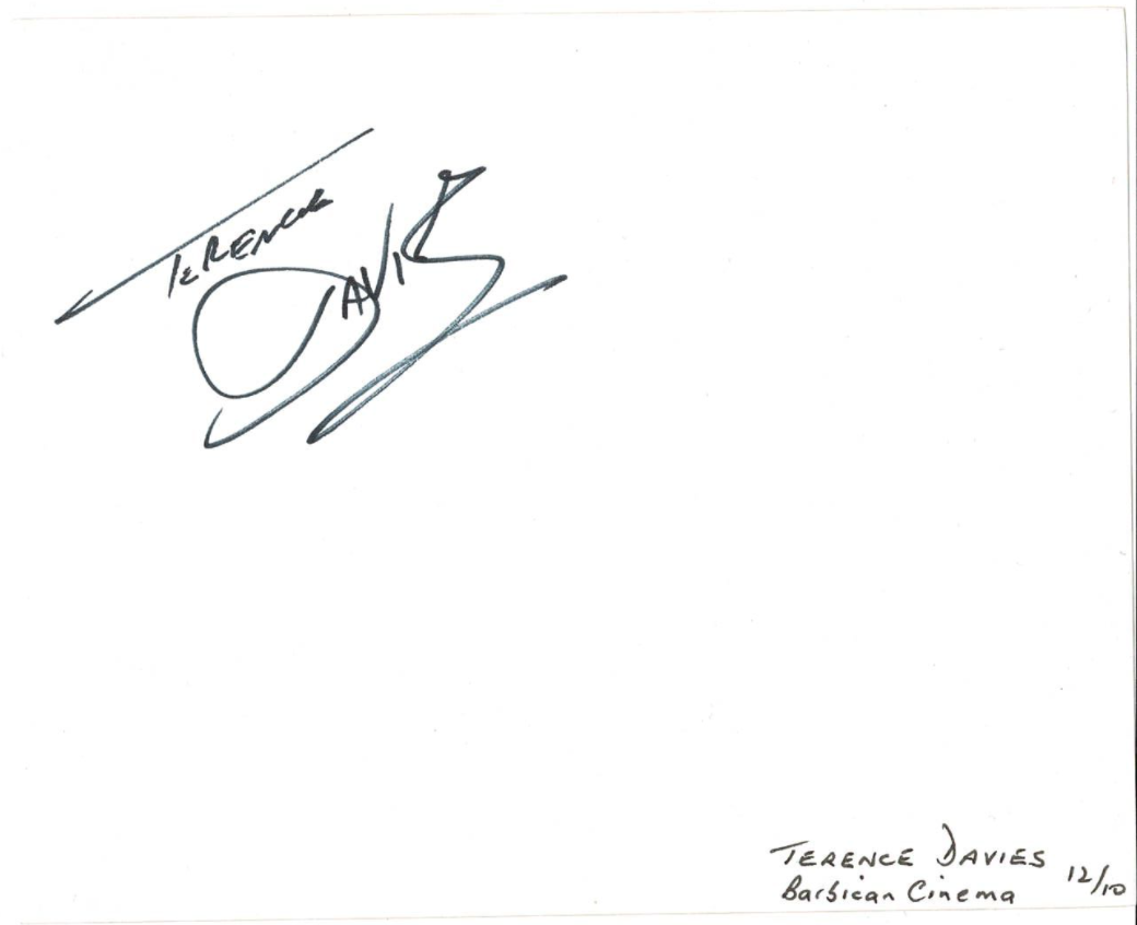 Terence Davies English Director Autographed Signed Album Page AMCo