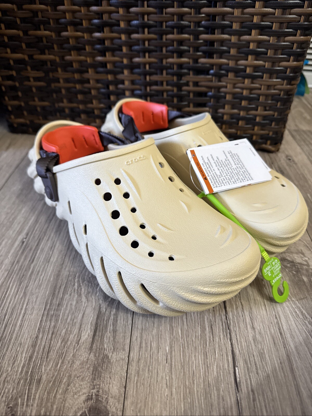 Unisex Clogs Crocs Echo Clog Sesame 207937-OHX  M 10/W 12-image