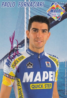 CYCLING cycling card PAOLO FORNACIARI team MAPEI Quick-step signed