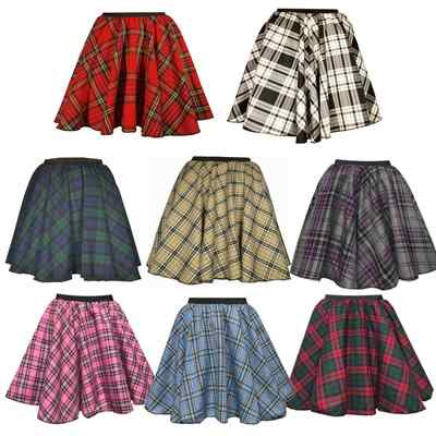 MÄDCHEN Kreis TARTAN Karo Rock Gummibund Highland TANZ Burns Night