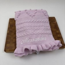 Pottery Barn Kids LoveShackFancy Textured Hearts Baby Blanket Pink Monogrammed