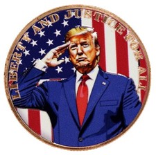 (20) Donald Trump Liberty Justice for All USA 1 Oz Copper Rounds Colored Roll