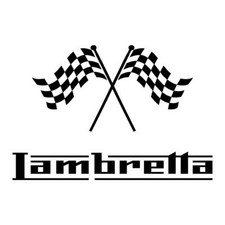 Chequered Flag Lambretta Scooter Sticker 100mm Leg Shield Decal Car Campervan