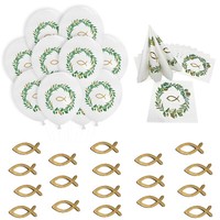 Deko Set FüR Hochzeit Taufe Konfirmation - Ballons Servietten Konfetti Fische