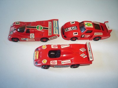 RED PORSCHE RACE MODEL CARS RACING SET 1991 1:87 H0 - KINDER SURPRISE MINIATURES