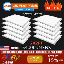 2-10pcs 2X2FT LED Panel Light 45W Drop Ceiling Troffer Flat Fixtures Home Lights