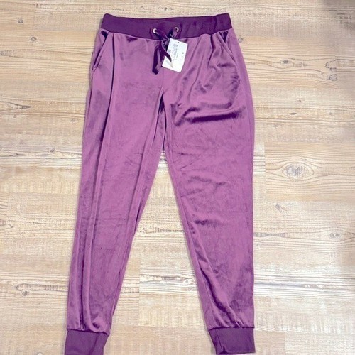 White Mark Womens Purple Velour Sweatpants Jogger Pants Loungewear Size L - Picture 9 of 10