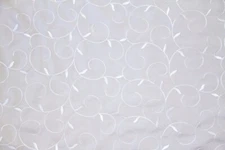 10 Yards-SALE FABRIC-60" Winter White Vine Embroidered Voile Sheer Fabric