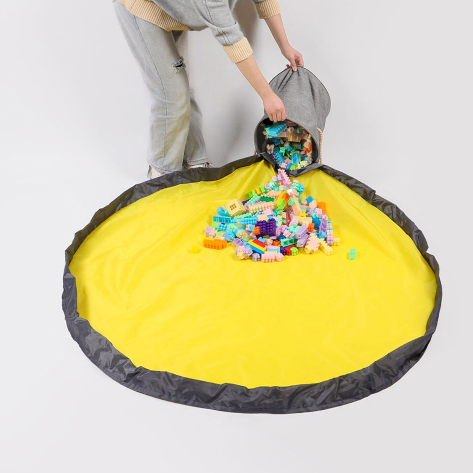 Kids Toy Storage Bag Toy Storage Organizer Portable For Living Room Grey Large 7299548941026 eBay