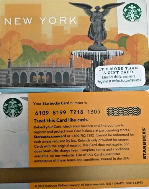 NEW 2014 STARBUCKS NEW YORK GIFT CARD 6109 NO VALUE MINT eBay