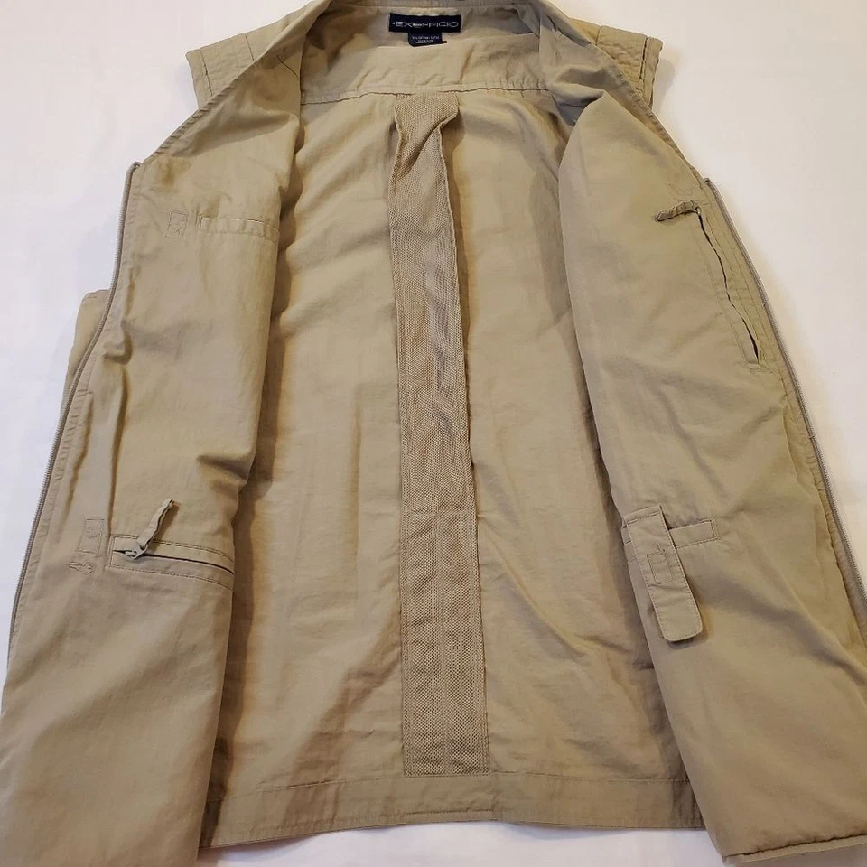 Chaleco utilitario EXOFFICIO para hombre cremallera completa caza pesca foto safari caqui mediano Foto 4 de 4