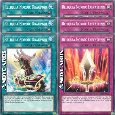 3x Nordic Draupnir Reliquie + 3x Laevatinn   Common   LEHD ITB14 ITB26 YUGIOH