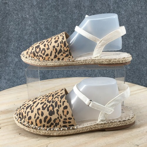 GAP Shoes Youth 5 Espadrilles Beige Fabric Comfort Round Toe Leopard Print - Picture 2 of 14