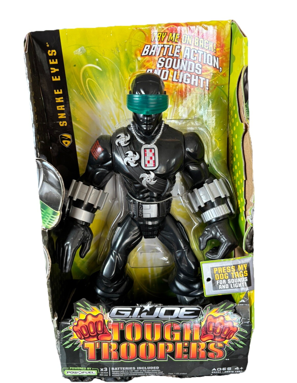 GI Joe Snake Eyes Tough Troopers Lights & Sound WORK NEW factory sealed 2008