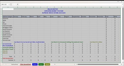 Deluxe Budget Tracker Excel Spreadsheet +FREE Checkbook Register See Description