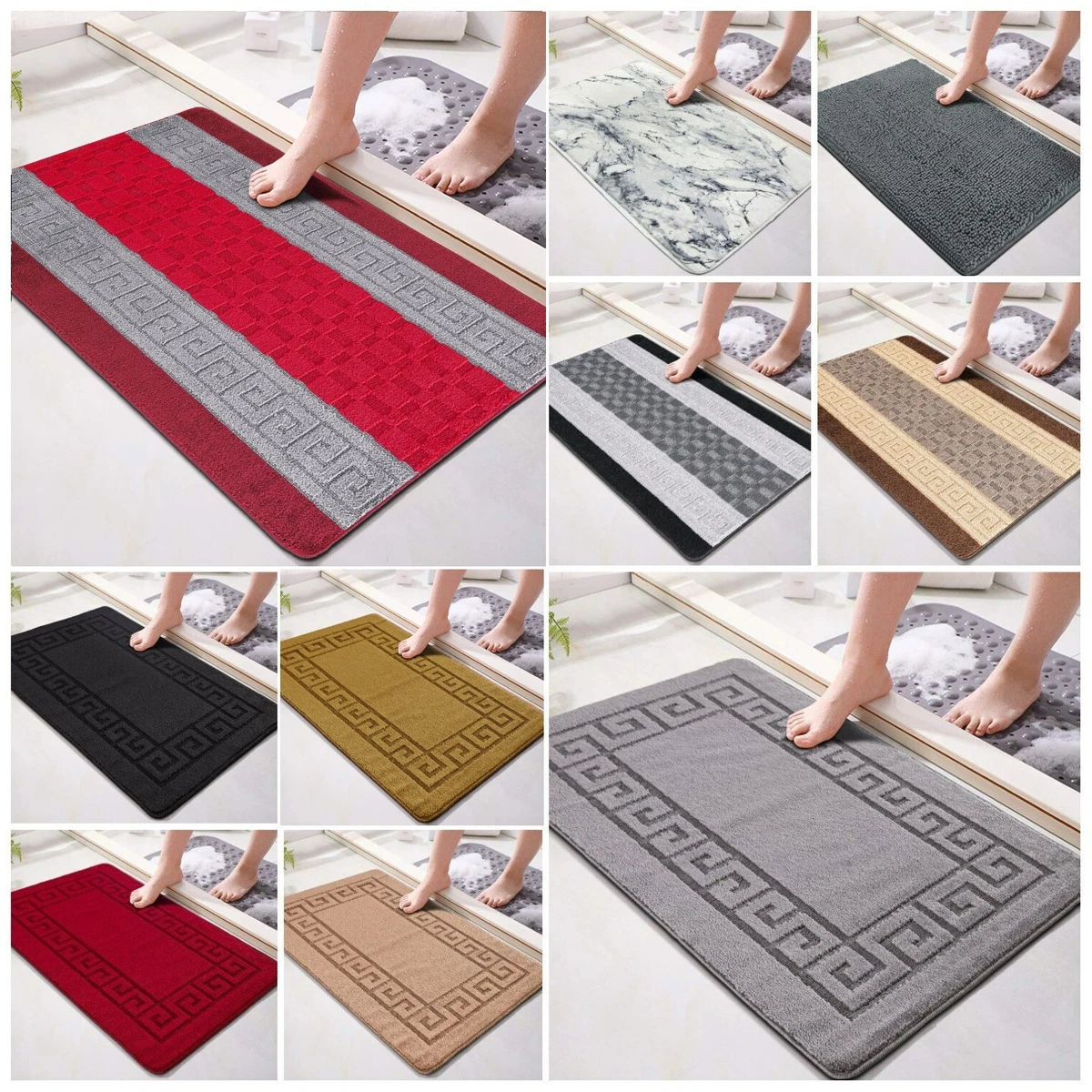 Extra Large Bathroom Bath Rugs Mat Anti-Slip Gel Back Non-Slip