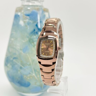 RADO Jubile Diamond Bezel Quartz Watch Rose Gold Free Shipping