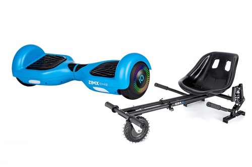 Blue ZIMX HB2 6.5" UL2272 Hoverboard Swegway with LED Wheels + HK8 Hoverkart - Picture 2 of 17