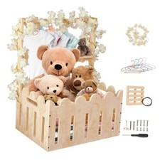 Wooden Baby Shower Crate Closet in Classic Fence Design with Hangers  Garden