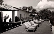 Tumbonas RPPC Hotel Rancho Telva Taxco México Foto Postal Hotel Caleta