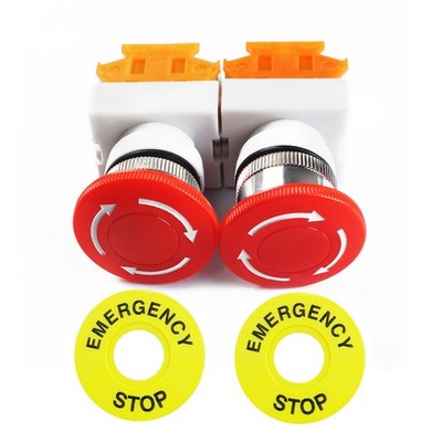 2Stück Emergency Stop Switch Push Button Mushroom + NC 22mm CNC Gecko