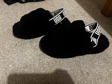 UGG Fluff Yeah Slide Thick Sole Slipper Black
