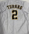 BRICE TURANG Signed Replica Milwaukee Brewers MLB Pinstripe Jersey AUTO - BAS