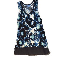 Simply Vera -Vera Wang XL short dress /black &blue -shear hem & shear shoulders 