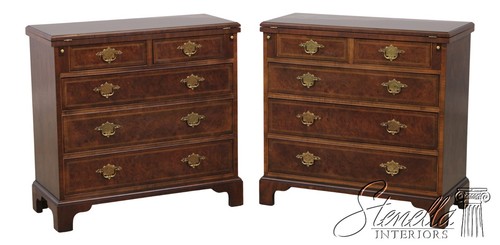 L71962: Pair BAKER George III Burl Walnut Bachelor Chests