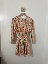 Pink Lily Women’s Floral Dress Tie Waist Floral Summer Concert