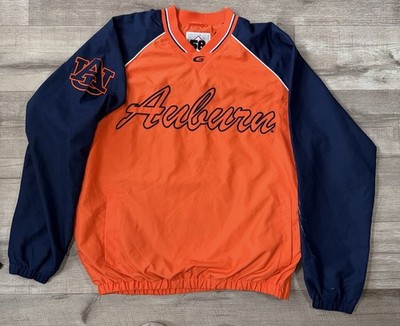 58 Sports Auburn Tigers Pullover Windbreaker Jacket Mens M Orange Blue