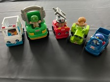 5 Fisher-Price Little People Mixed Lot Vehicles Figures Animals Characters Cars