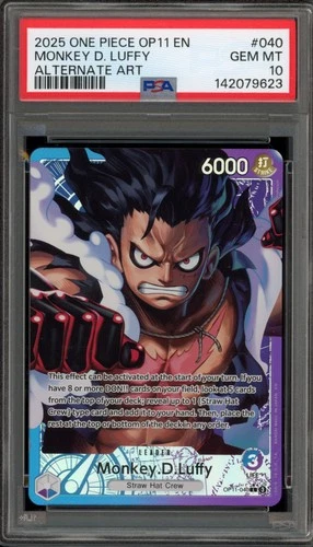 One Piece CCG Monkey.D.Luffy Alternate Art OP11-040 PSA 10 Gem Mint