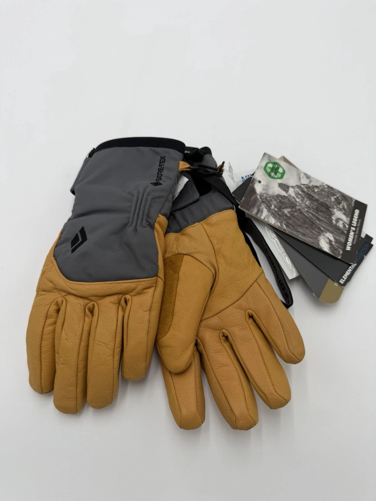 Black Diamond Legend Gloves GORE-TEX Womens Size XS Beeswax/Black NWT $150 MSRP