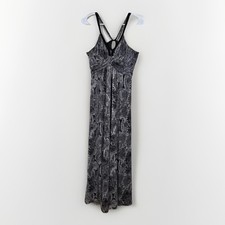 Express Maxi Halter Dress Women's Small Black Snake Print V-Neck Trendy Evening