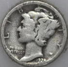 * 1928-D Mercury Dime 90% Silver, Popular Collector Coin As Shown