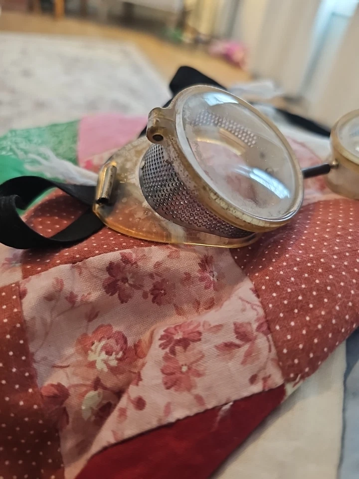 罕见! 复古 1920 年代盒装蒸汽朋克护目镜 Duraglass 蒸汽朋克  — 第 2/4 张图片