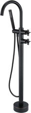 Freestanding Bathtub Faucet Floor Mount Tub Filler with Hand Shower 360 Swivel