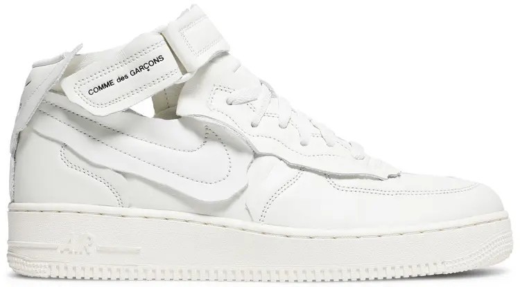 Size 15 - Comme des Garçons x Nike Air Force 1 Mid Triple White