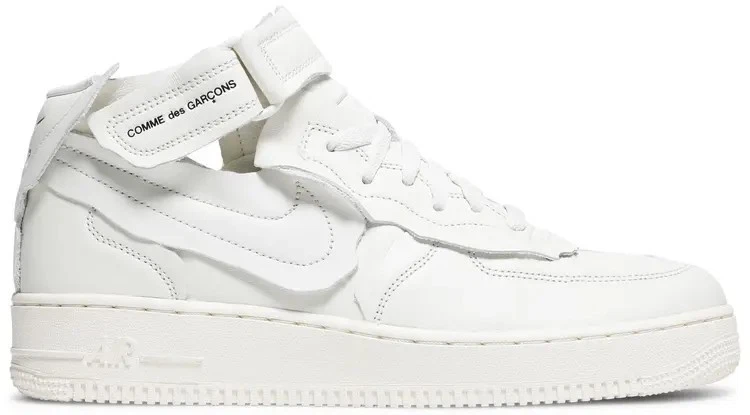 Comme des Garçons x Air Jordan 1 Retro Strap High White - огромный