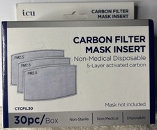30-Pack, 5-Layer Carbon MaskFilter Insert Reusable, Non-Medical NEW SHIP24HR
