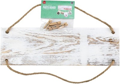 CousinDIY Photo Board with Pins-White Wash