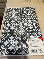 NEW Black White Peel Stick Wall Tiles 33 Sq Ft 5 Packs 10 Sheets