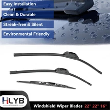 22" 22" 16" Front & Rear Windshield Wiper Blade Kit For Cadillac Escalade 02-06