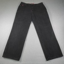 Vintage Ecko Unltd Baggy Jeans Mens 38x32 Black Y2K Denim Hip Hop Rap Skater
