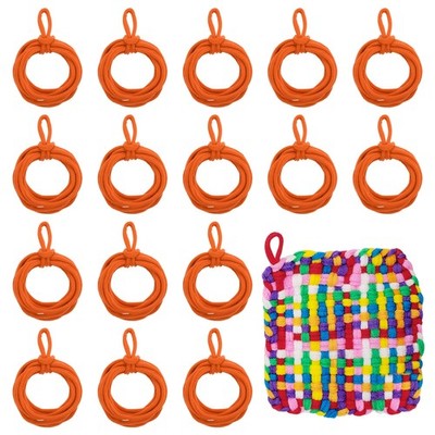100 Pcs Potholder Loom Refill Loops, Elastic Potholder Weaving Loops, Orange