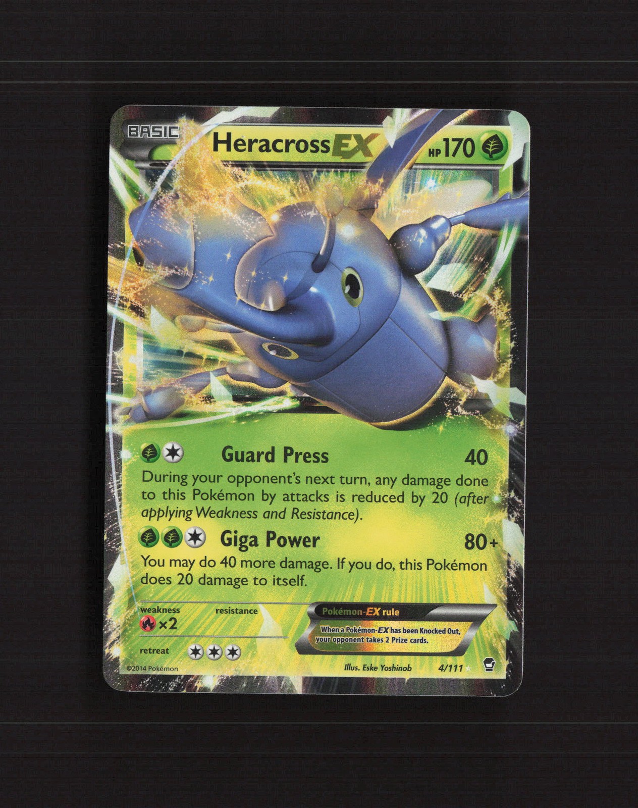 Heracross EX 4/111 Furious Fists Ultra Rare Holo Pokemon Card LP