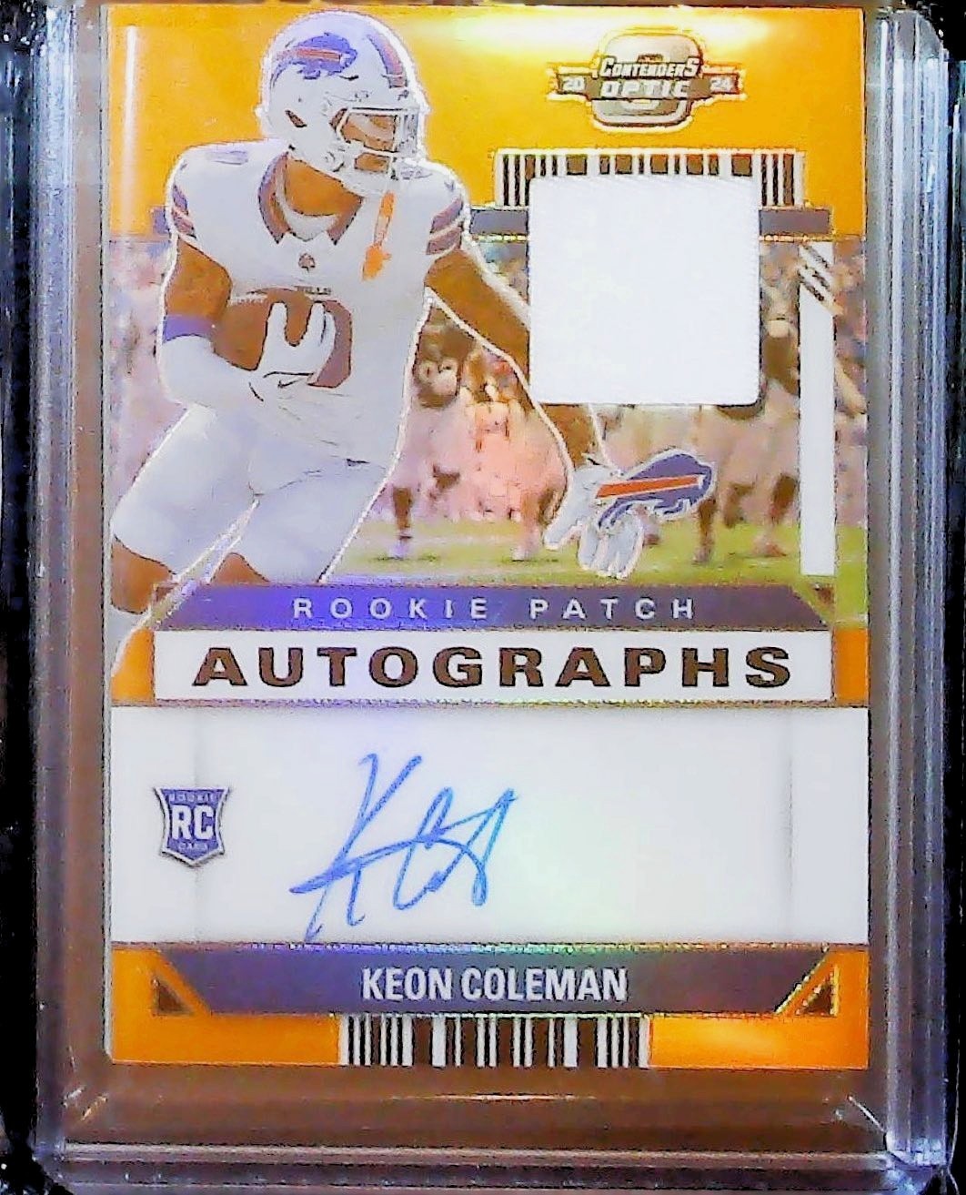 2024 Contenders Optic Keon Coleman Orange Rookie Patch Auto /25 RPA BILLS RC