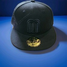 🇲🇽New Era 59Fifty México Aniversario Logo Negro sobre Negro Sombrero Ajustado - Talla 6 7/8